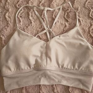 Alo Lavish Sports Bra White Size Medium